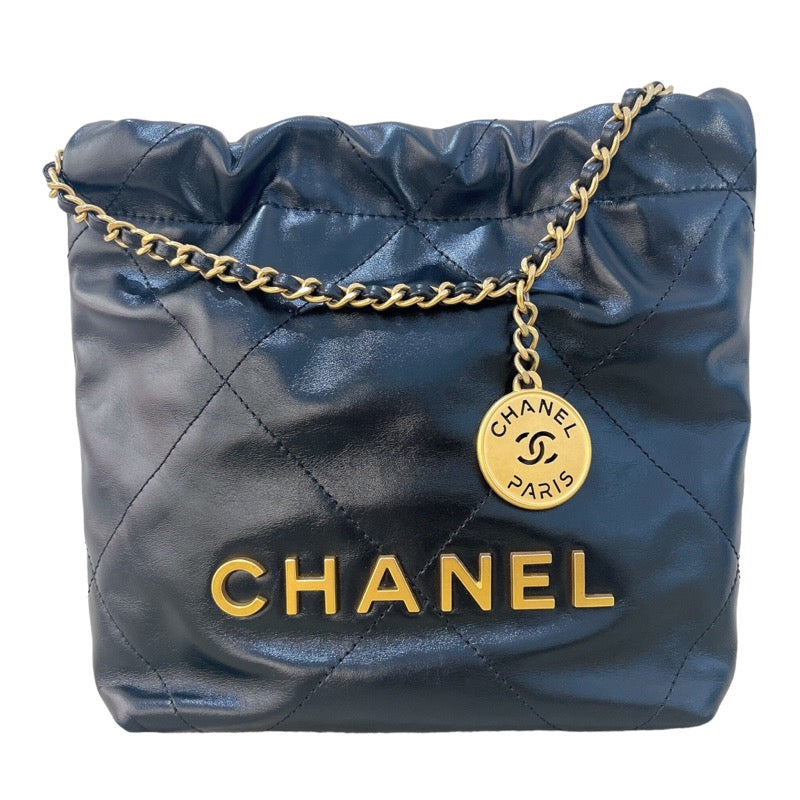 シャネル CHANEL CHANEL 22 ミニ ハンドバッグ AP3980 ブラック ゴールド金具 シャイニー カーフスキン レディース |  中古ブランドリユースショップ OKURA(おお蔵)