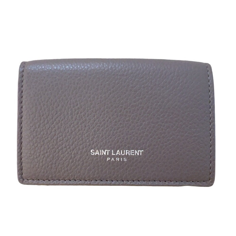 サンローラン SAINT LAURENT タイニーウォレット 459784 グレー シルバー金具 レザー メンズ 三つ折り財布 |  中古ブランドリユースショップ OKURA(おお蔵)