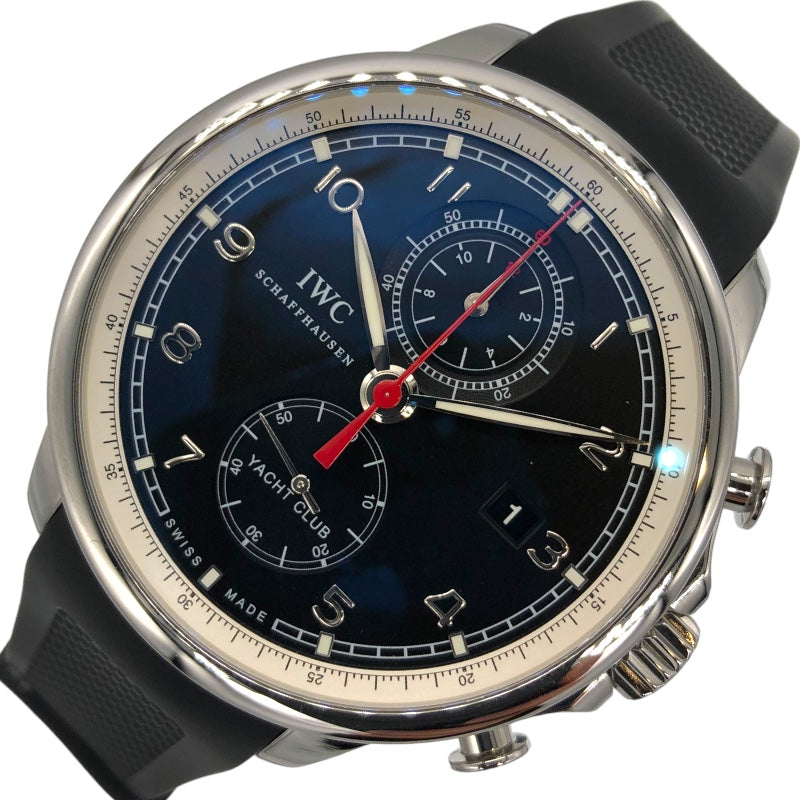 インターナショナルウォッチカンパニー IWC ポルトギーゼ ヨットグラフ IW390204 ブラック SS/純正ラバーベルト/純正尾錠 自動 |  中古ブランドリユースショップ OKURA(おお蔵)