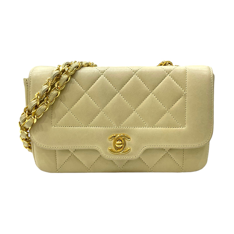 シャネル CHANEL ダイアナ チェーンショルダーバッグ 1番台 ベージュ ゴールド金具 ラムスキン レディース ショルダーバッグ |  中古ブランドリユースショップ OKURA(おお蔵)