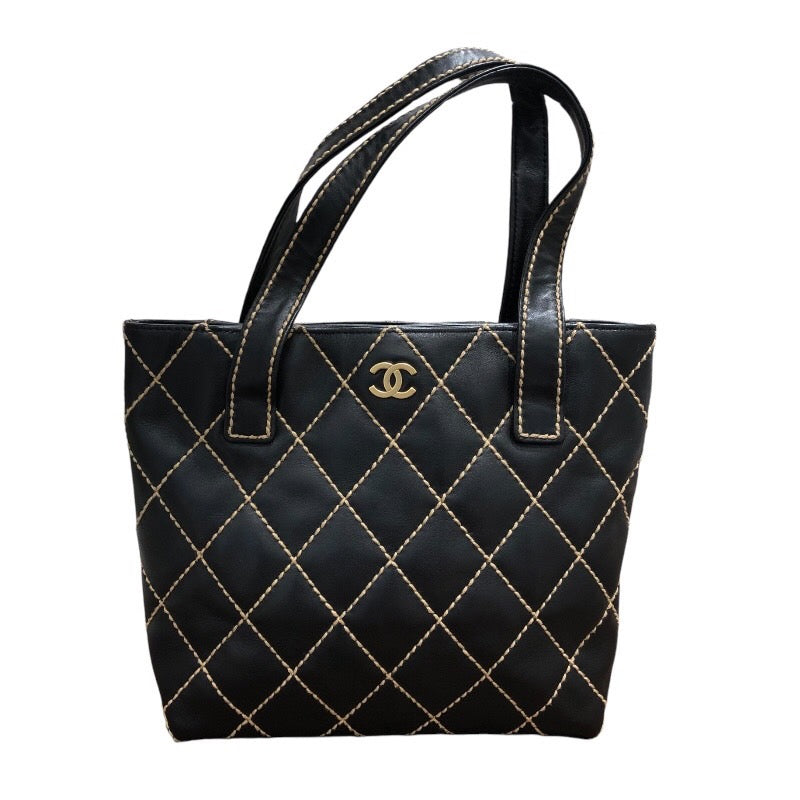 シャネル CHANEL ワイルドステッチトートバッグ A18126 ブラック ゴールド金具 レザー レディース ハンドバッグ |  中古ブランドリユースショップ OKURA(おお蔵)