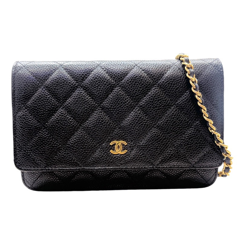 シャネル CHANEL マトラッセ チェーンウォレット ブラック ゴールド金具 キャビアスキン レディース 長財布 | 中古ブランドリユースショップ  OKURA(おお蔵)