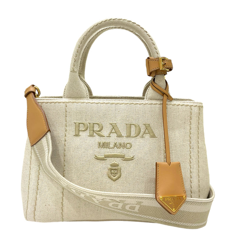 プラダ PRADA カナパ RICAMO 1BG464 ナチュラル キャンバス/レザー レディース 2wayトートバッグ |  中古ブランドリユースショップ OKURA(おお蔵)