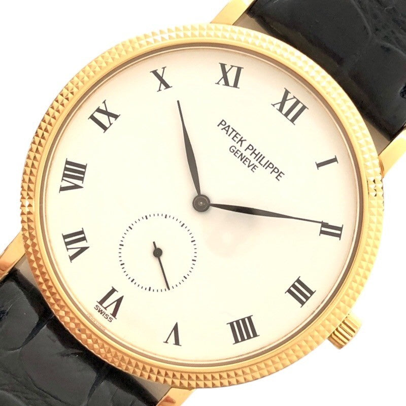 パテック・フィリップ PATEK PHILIPPE カラトラバ 3919J ホワイト K18YG/革ベルト（社外品） 手巻き メンズ 腕時計 |  中古ブランドリユースショップ OKURA(おお蔵)