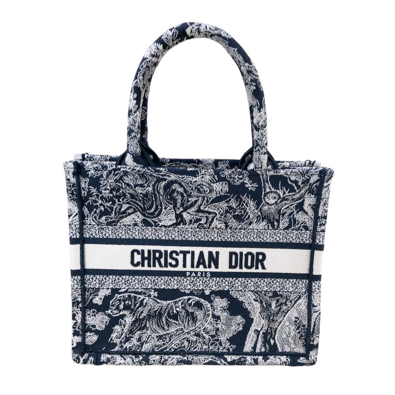 Christian Dior クリスチャンディオール ブックトートスモール M1265ZRUW_M918 華々しく トートバッグ ジュートキャンバス  ベージュ ブラック/