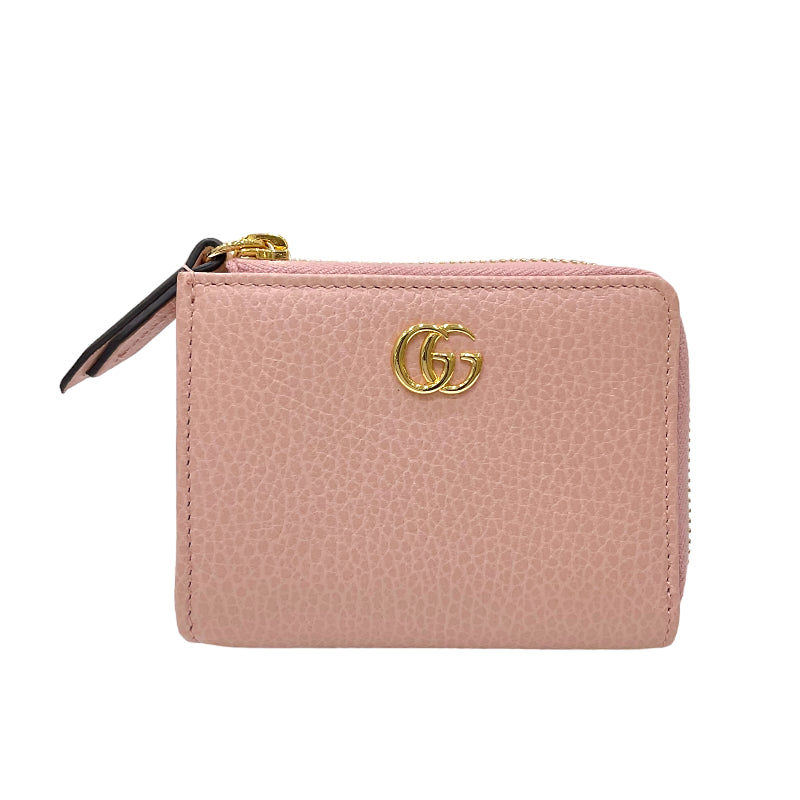 グッチ GUCCI GGマーモント ジップアラウンド ウォレット 644406 ピンク レザー レディース コンパクトウォレット |  中古ブランドリユースショップ OKURA(おお蔵)