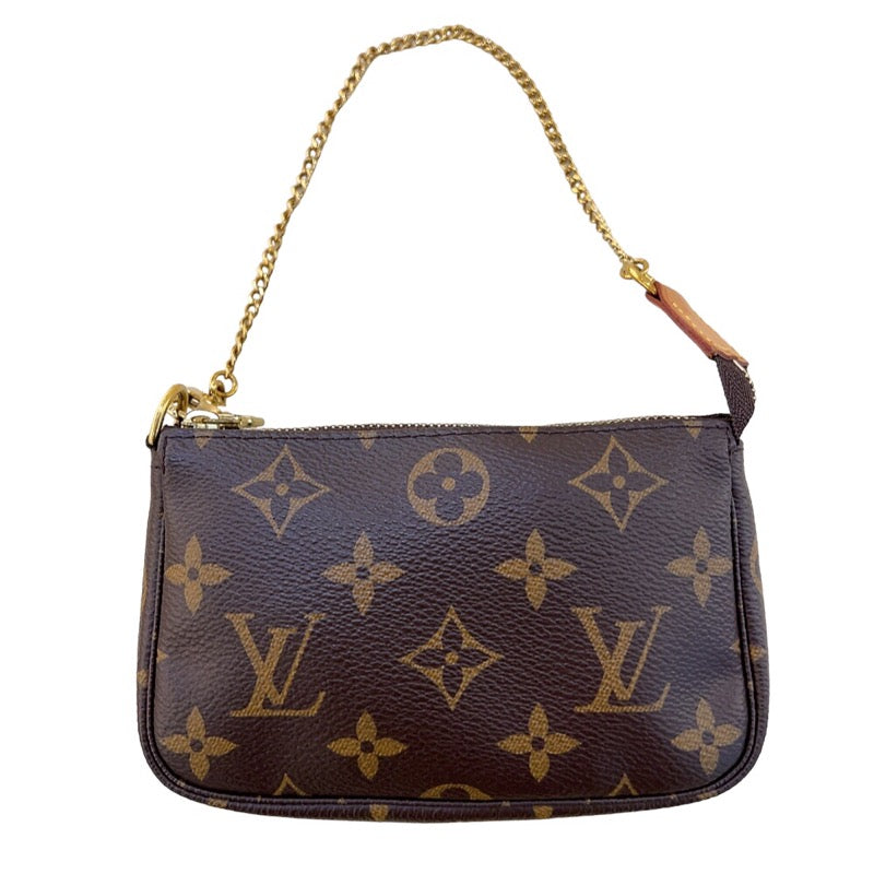 ルイヴィトン LOUIS VUITTON ミニ ポシェット アクセソワール 小物入れ 化粧ポーチ アクセサリーポーチ モノグラム ブラウン M58009