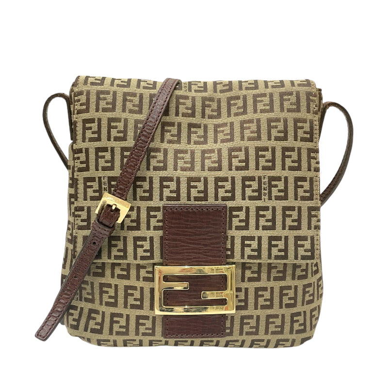 フェンディ FENDI ズッキーノ ショルダーバッグ ブラウン キャンバス/レザー レディース ショルダーバッグ | 中古ブランドリユースショップ  OKURA(おお蔵)