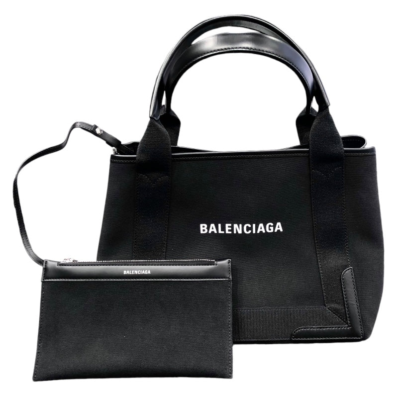 バレンシアガ BALENCIAGA ネイビーカバスS 339933 ブラック キャンバス ユニセックス ハンドバッグ | 中古ブランドリユースショップ  OKURA(おお蔵)