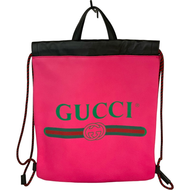 グッチ GUCCI ドローストリングミニバックパック 523586 ピンク レザー レディース リュック・デイパック | 中古ブランドリユースショップ  OKURA(おお蔵)