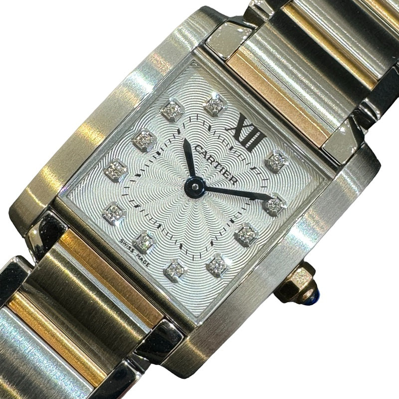 カルティエ Cartier タンク フランセーズSM WE110004 ホワイト PG/SS
