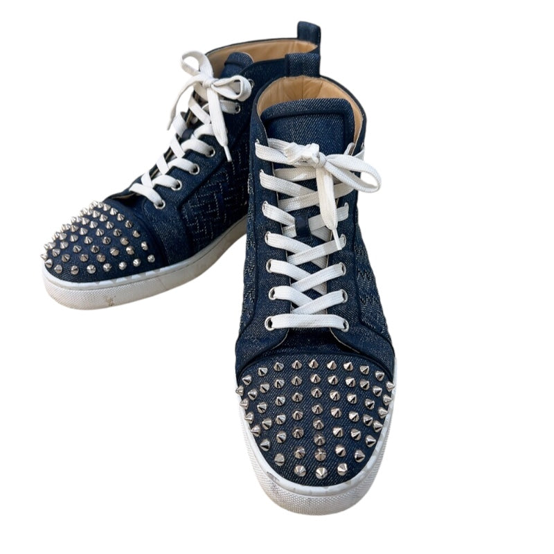 クリスチャン・ルブタン Christian louboutin LOU SPIKES DENIM スタッズハイカットスニーカー インディゴ |  中古ブランドリユースショップ OKURA(おお蔵)