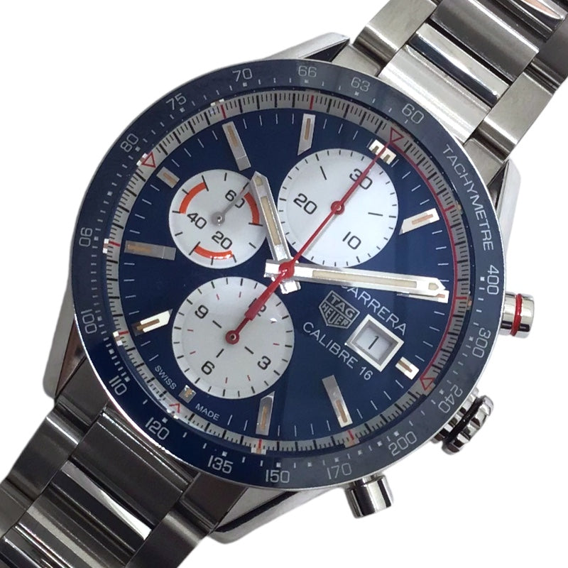 タグ・ホイヤー TAG HEUER カレラ キャリバー16 クロノグラフ CV201AR.BA0715 ブルー ステンレススチール SS メ |  中古ブランドリユースショップ OKURA(おお蔵)