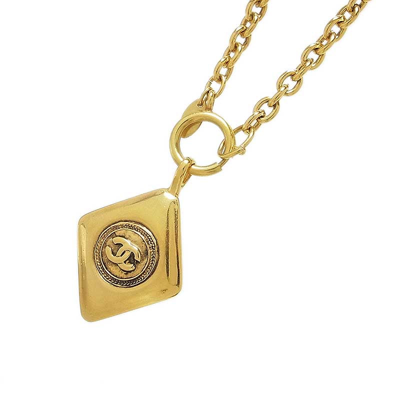 シャネル CHANEL ココマーク ひし形ペンダント ネックレス ヴィンテージ ゴールド GPメタル アクセサリー | 中古ブランドリユースショップ  OKURA(おお蔵)