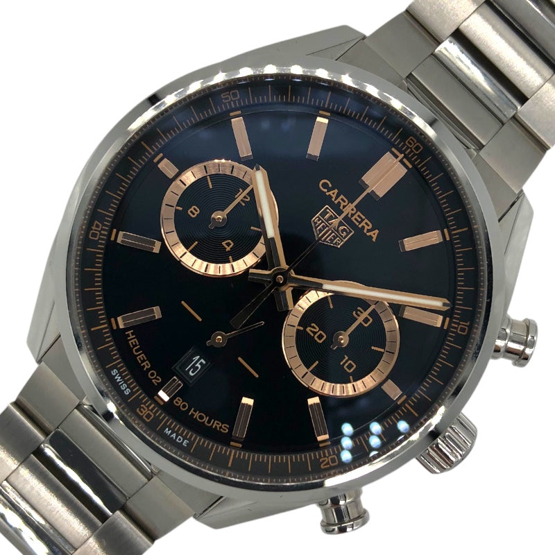 タグ・ホイヤー TAG HEUER カレラ キャリバーホイヤー02 クロノグラフ CBN2019.BA0642 ブラック SS 自動巻き メ |  中古ブランドリユースショップ OKURA(おお蔵)