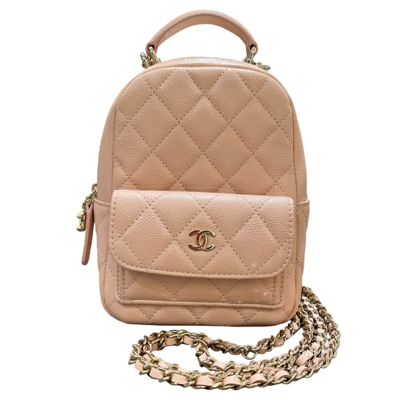 シャネル CHANEL スモールバックパック AP3753 ピンク キャビア レディース リュック・デイパック | 中古ブランドリユースショップ  OKURA(おお蔵)