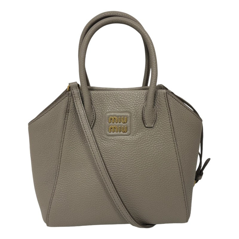ミュウミュウ miu miu 2Wayハンドバッグ 5BA274 グレージュ 