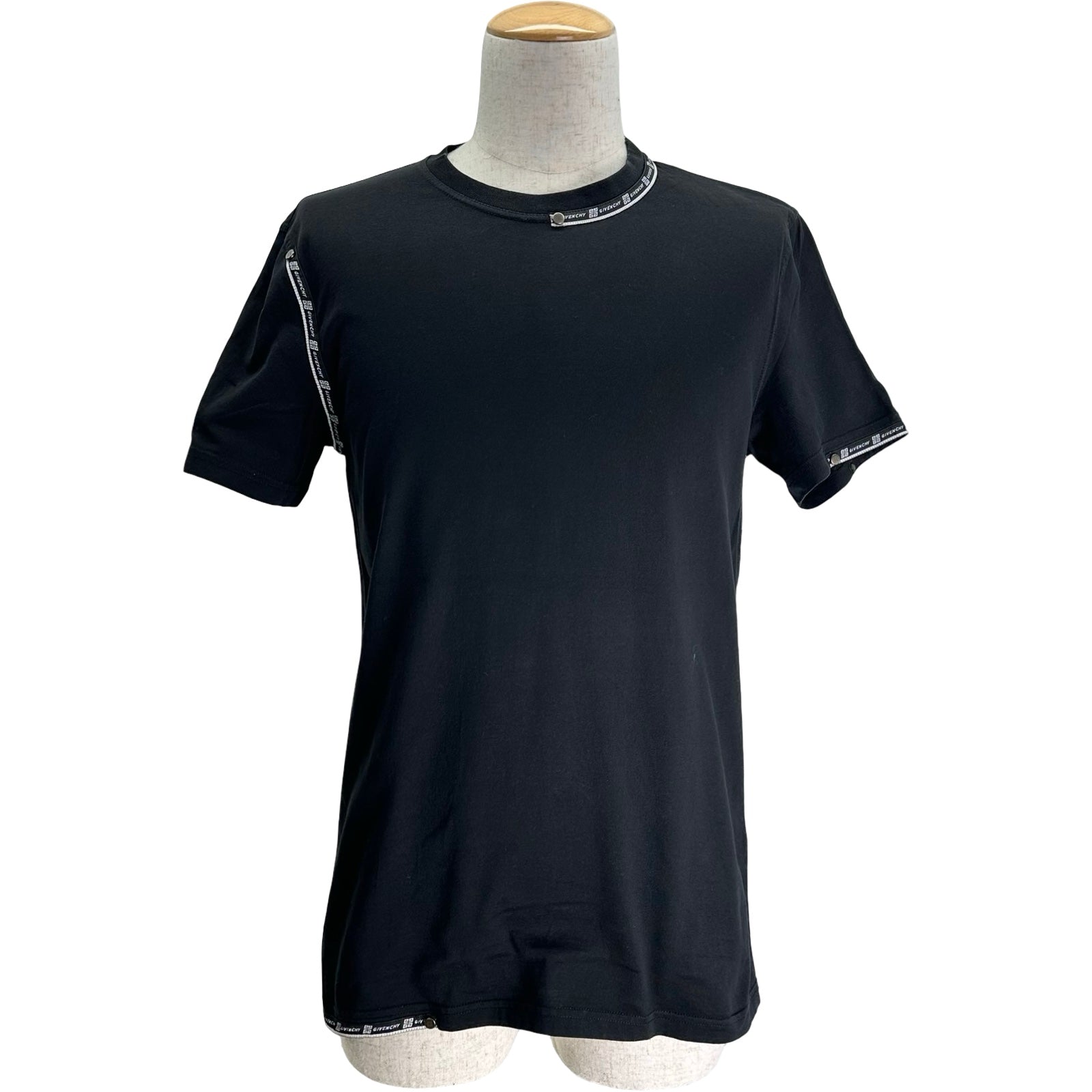 ジバンシィ GIVENCHY ロゴテープ装飾Tシャツ BM70L33002 ブラック 