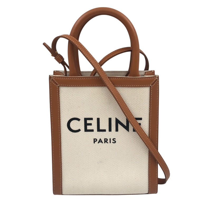 セリーヌ CELINE ミニパーティカルカバ 193302 ナチュラル×タン キャンバス・カーフ レディース ハンドバッグ |  中古ブランドリユースショップ OKURA(おお蔵)