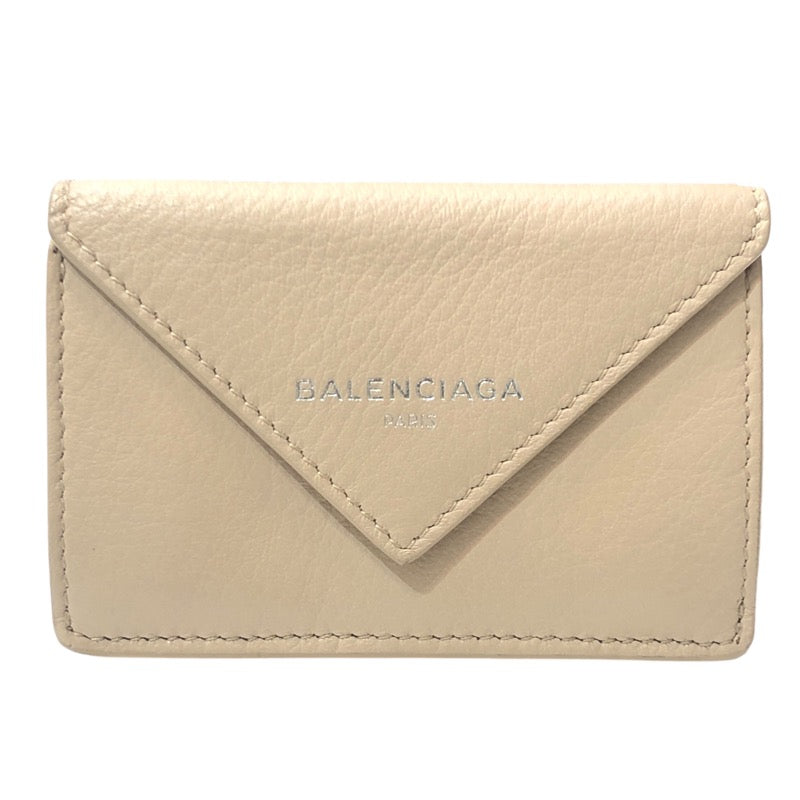 バレンシアガ BALENCIAGA ペーパーミニウォレット 391446 ベージュ レザー レディース 二つ折り財布 | 中古ブランドリユースショップ  OKURA(おお蔵)