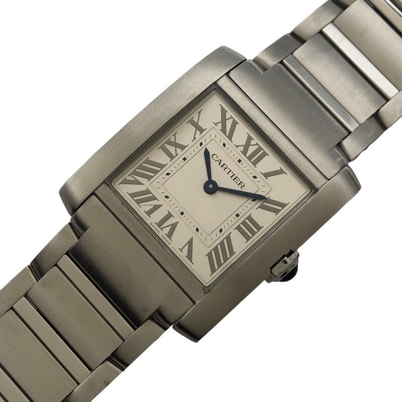 カルティエ Cartier タンクフランセーズMM WSTA0074 アイボリー SS 
