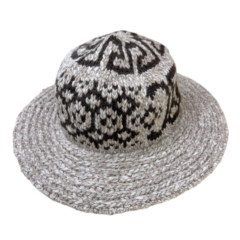 セリーヌ CELINE トリオンフ クロシェハット ベージュ ウール ユニ