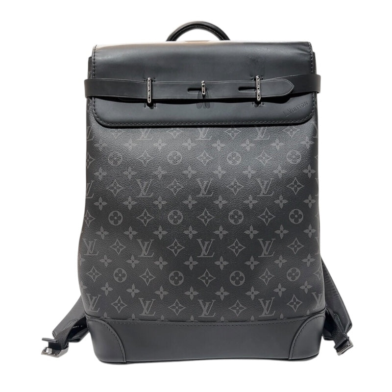 ルイ・ヴィトン LOUIS VUITTON スティーマー・バッグパック M44052 ブラック　シルバー金具 モノグラム・エクリプス メンズ  リュック・デイパック