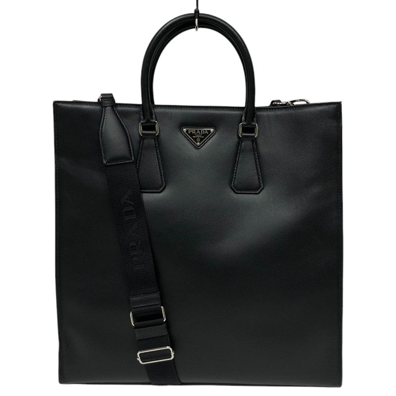 プラダ PRADA レザー2Wayトートバッグ 2VG111 ブラック シルバー金具 レザー レディース ハンドバッグ |  中古ブランドリユースショップ OKURA(おお蔵)