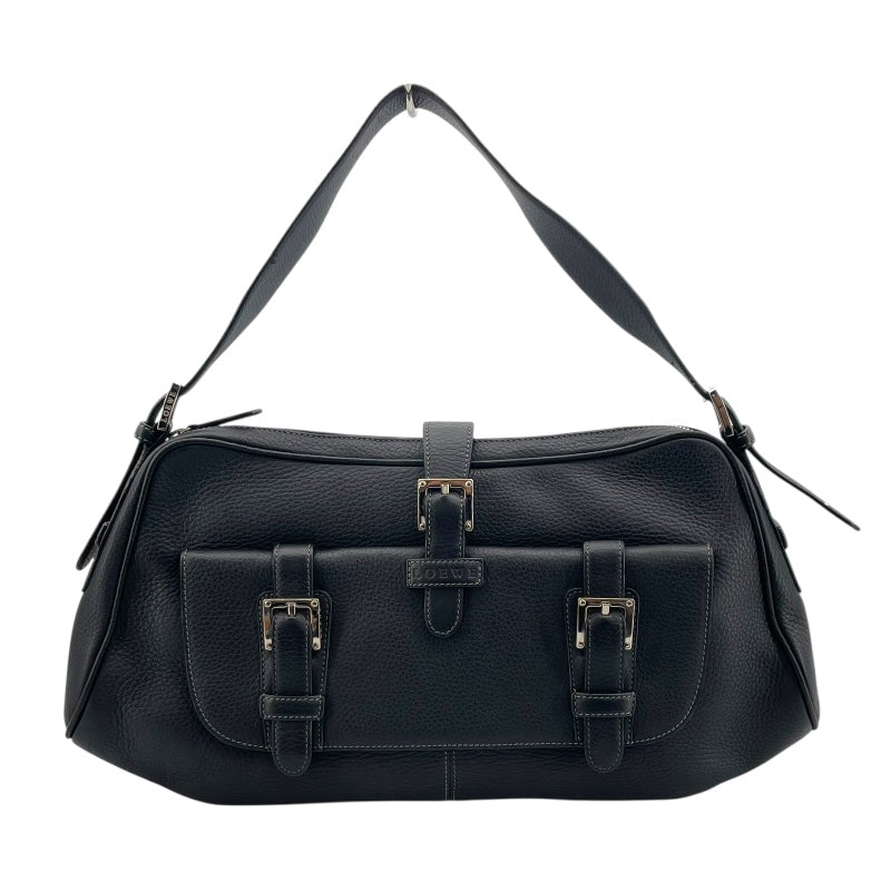 ロエベ ハンドバッグ センダ 黒 レザー LOEWE 美品 ロエベ センダ ロゴ 
