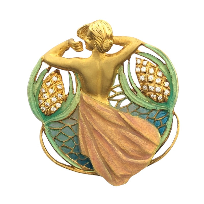 マリエラブローチ K18YG/エナメル ジュエリー | 中古ブランドリユース