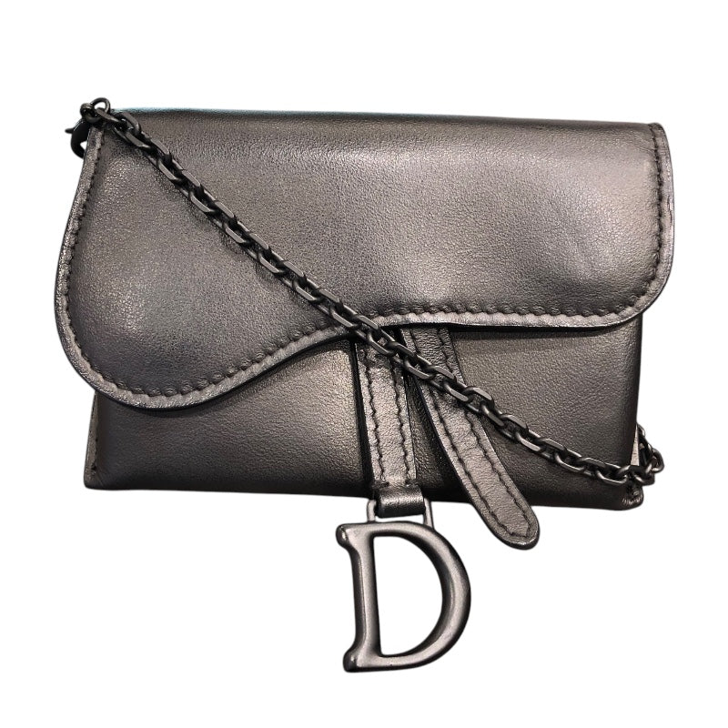 クリスチャン・ディオール Christian Dior サドルチェーンウォレットショルダー ブラック レザー レディース コインケース |  中古ブランドリユースショップ OKURA(おお蔵)