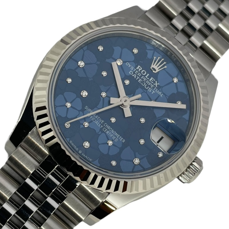 ロレックス ROLEX デイトジャスト31 フローラルモチーフ ランダムシリアル 278274 アズーロブルー K18WG/SS 自動巻き レディース  腕時計