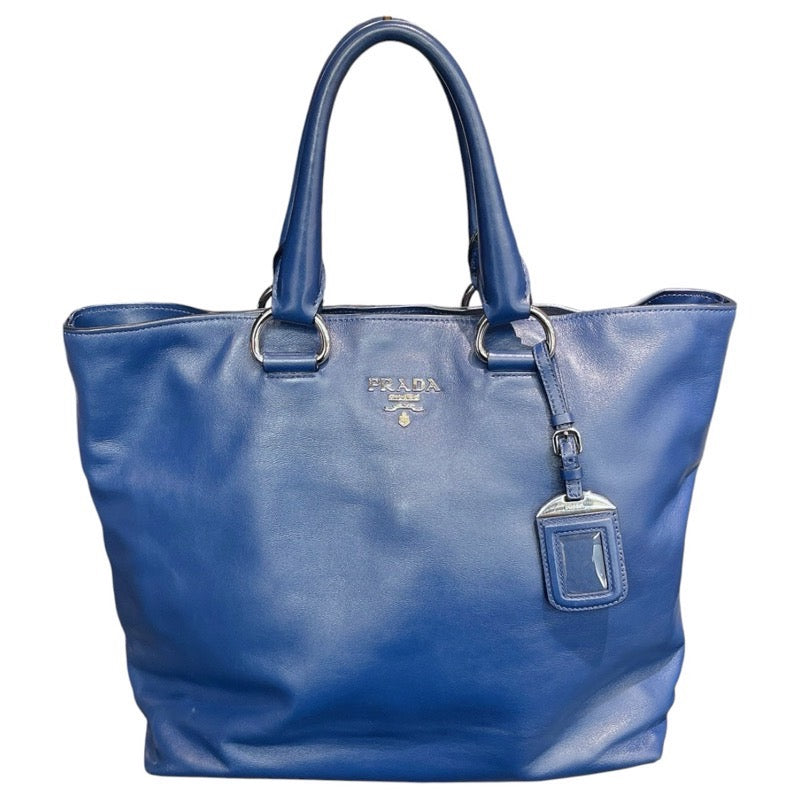プラダ PRADA トートバッグ BN2865 ブルー シルバー金具 レザー