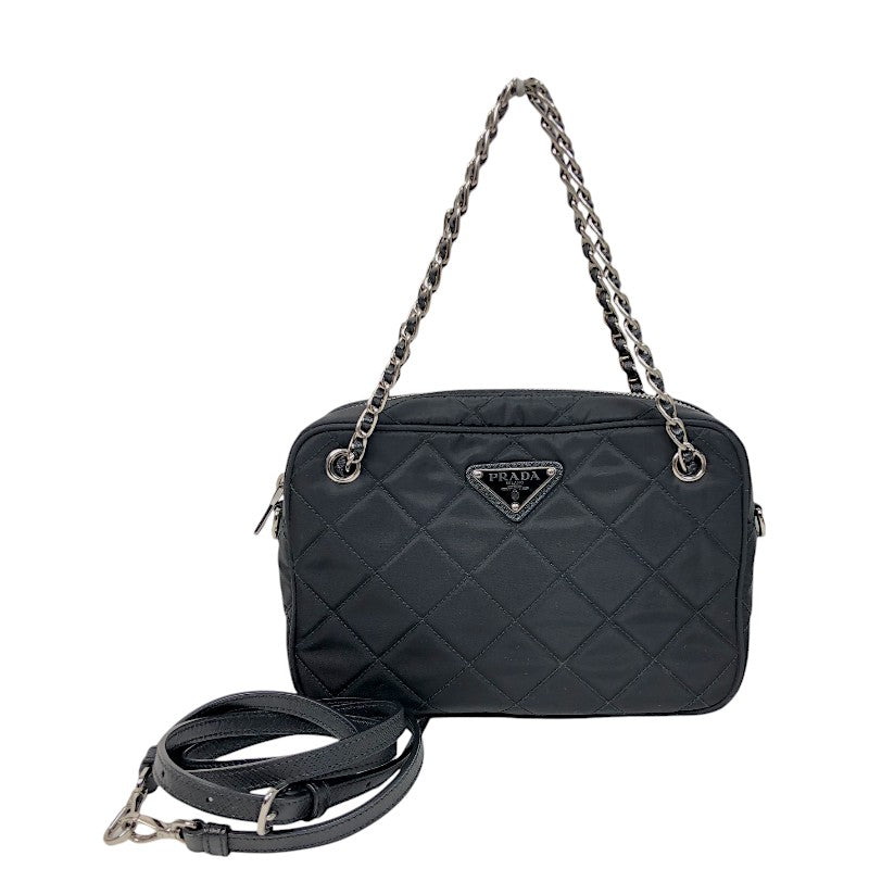 プラダ PRADA インプントゥ2WAYチェーンバッグ 1BH910 ブラック