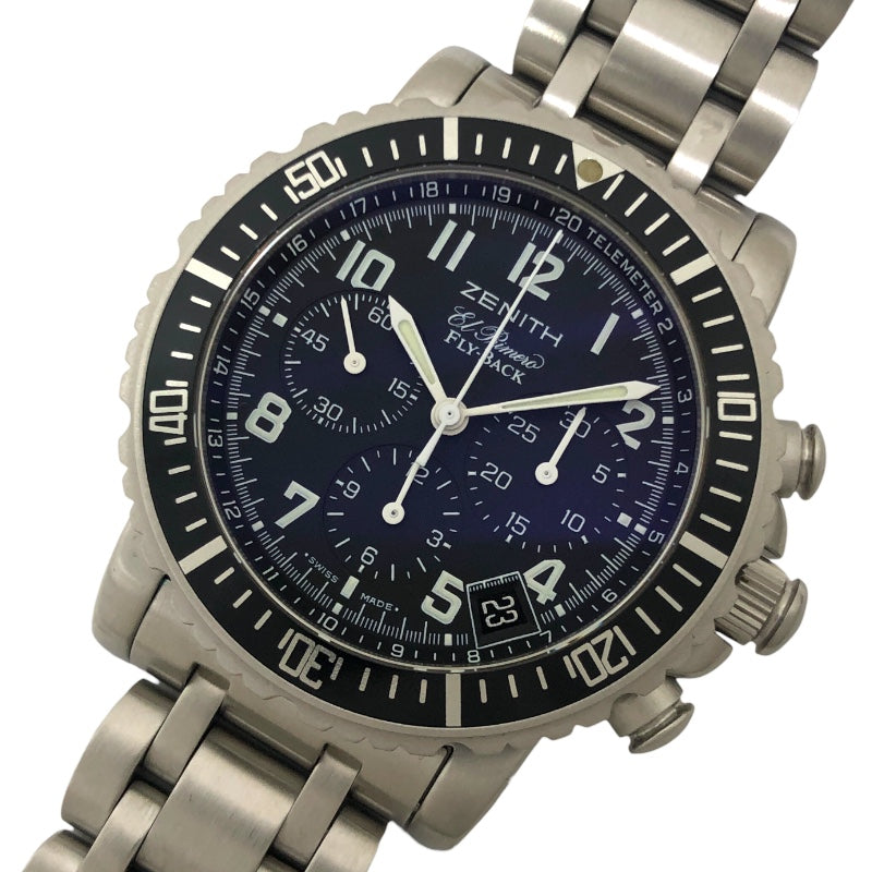 ゼニス ZENITH レインボー フライバック 02.0470.405 ブラック SS 