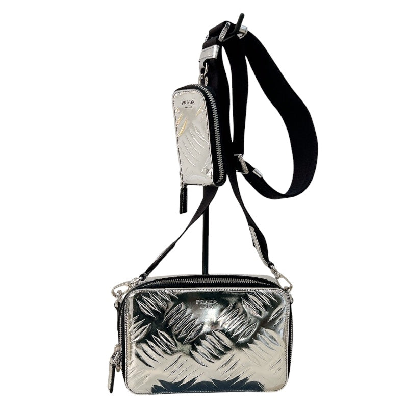 プラダ PRADA ブリック ショルダーバッグ 2HV070 シルバー