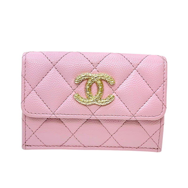 CHANEL マトラッセ キャビアスキン スモールウォレット 正規保証 Z196 