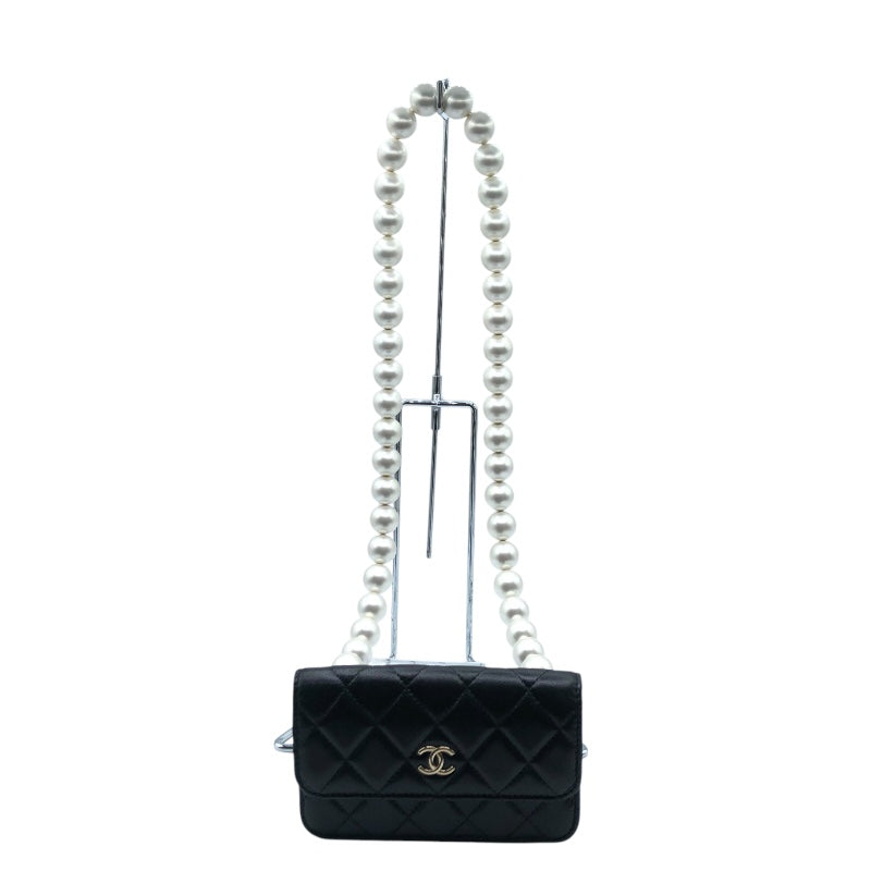 CHANEL チェーンウォレット　コインパース　マトラッセ　ショルダー　パール 新品・未使用品‼ シャネル CHANEL マトラッセ ミニ パール