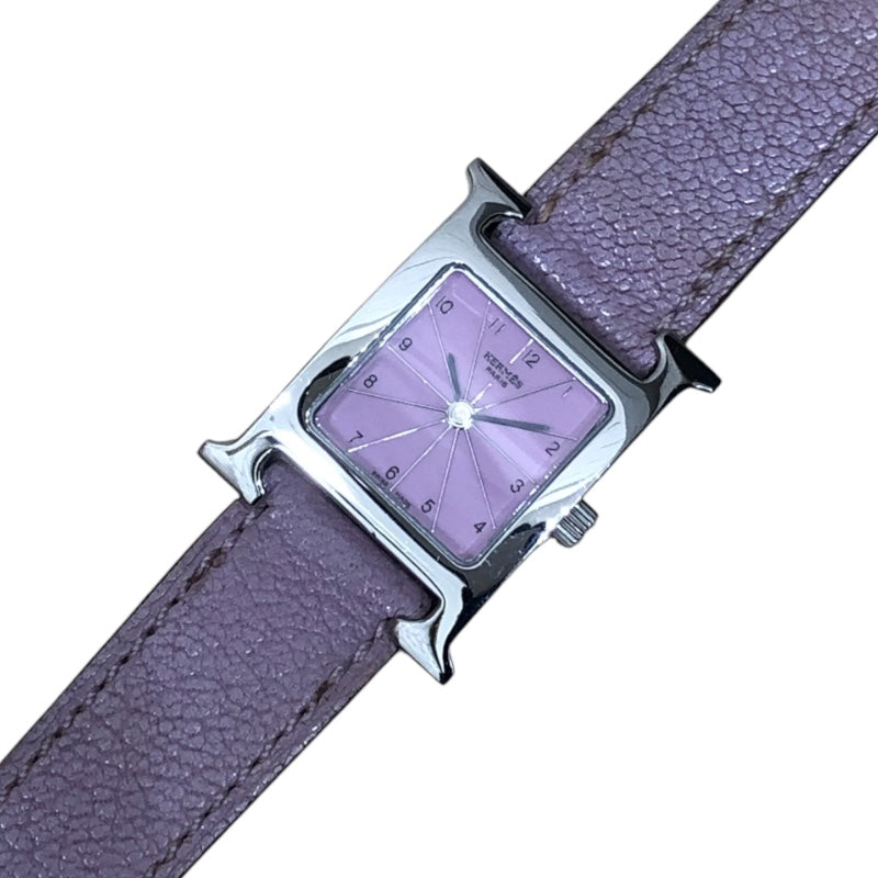 エルメス HERMES Hウォッチ HH1.210 ピンク ステンレススチール 