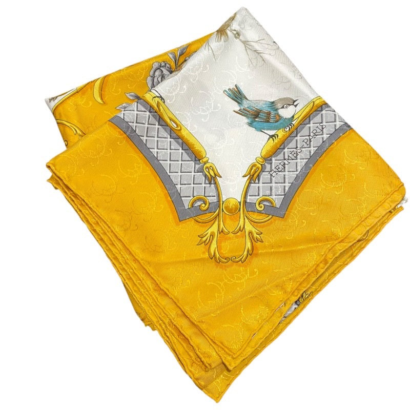エルメス カレ90 AUX CHAMPS フィールドへ スカーフ シルク
