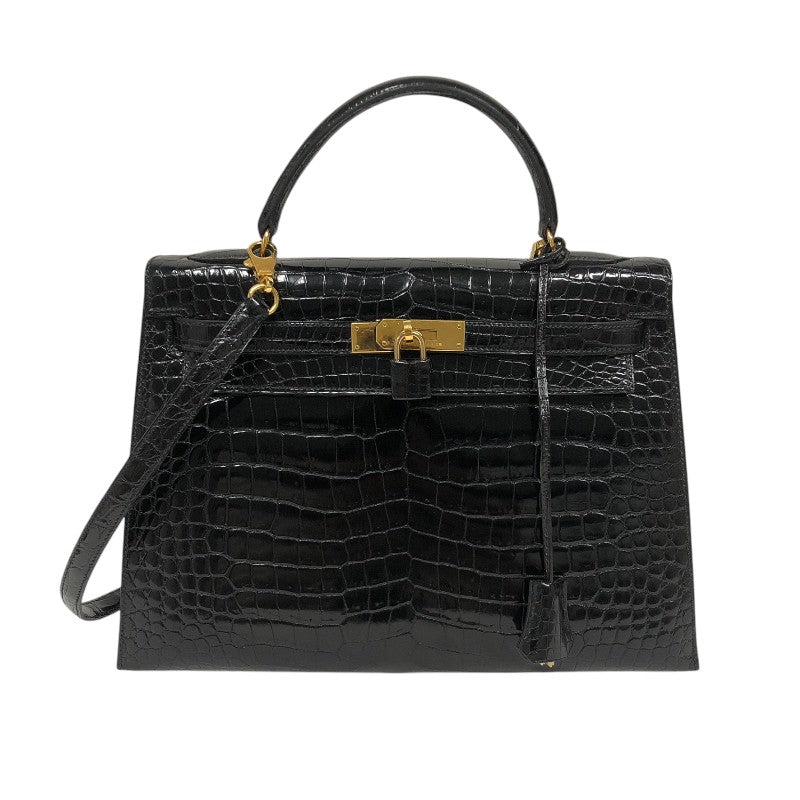 【美品】HERMÈS エルメス ケリー 32 ブラック ゴールド金具 エルメス HERMES ケリー32 外縫い 〇V刻印 ブラック ゴールド