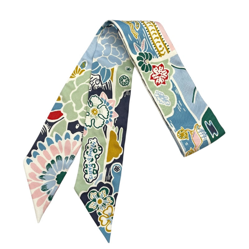 エルメス HERMES ツイリー Bingata マルチカラー シルク