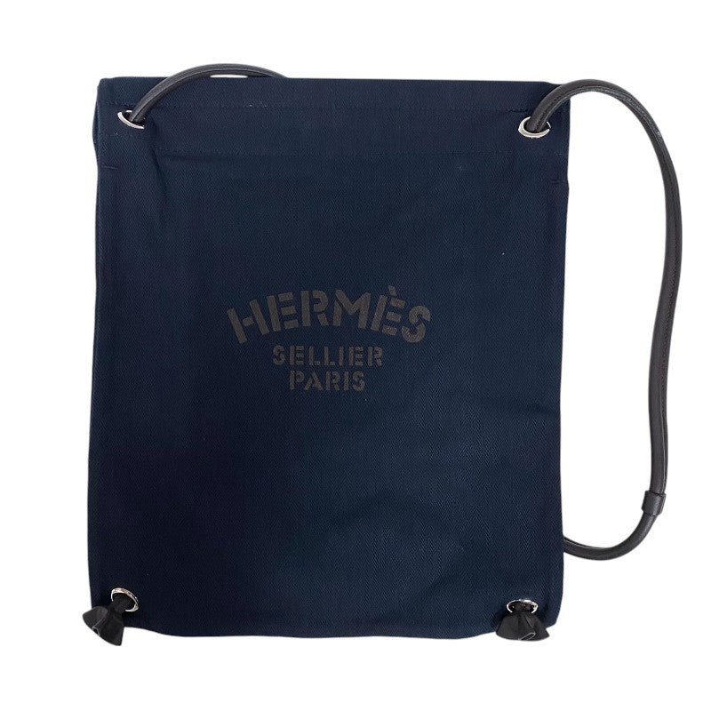 エルメス HERMES アリーヌ MM Z刻 ネイビー×ブラウン トワル