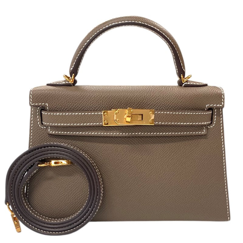 エルメス HERMES ミニケリー2 B刻 エトゥープ ゴールド金具 エプソン