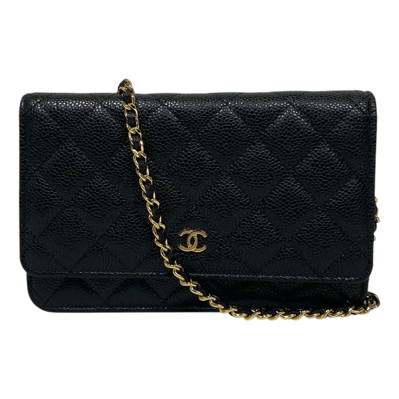 Chanel(シャネル) A33814 ブラックキャビア WOC シャネル CHANEL マトラッセチェーンウォレット A33814 ブラック