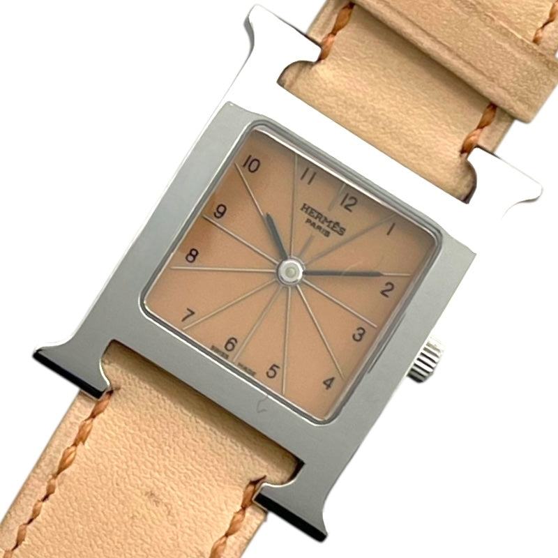 エルメス HERMES Hウォッチ HH1.210 ベージュ SS クオーツ