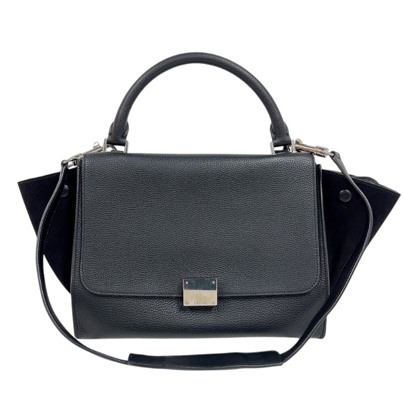 CELINE セリーヌ トラペーズ ショルダーバッグ レザー ブラック