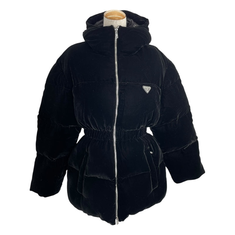 【美品】PRADA/ダウンジャケット/三角ロゴ/ナイロン/トライアングルロゴ/黒 プラダ PRADA トライアングルロゴダウンジャケット 292214 ブラック