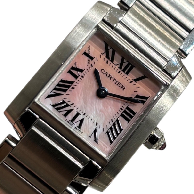 カルティエ Cartier タンクフランセーズSM ピンクシェル文字盤