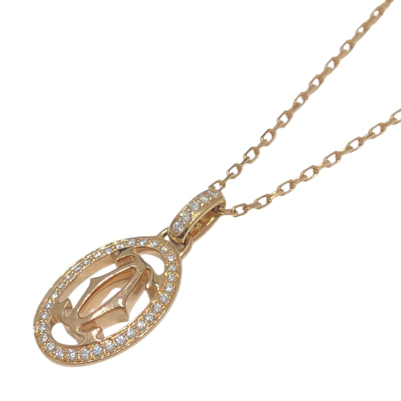 カルティエ Cartier ロゴドゥーブルダイヤネックレス Au750